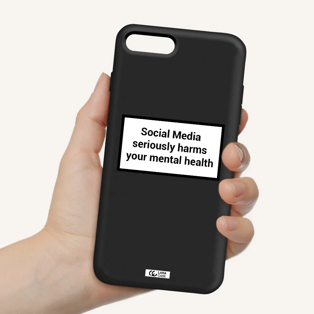 Social Media Harms Apple iPhone 7 plus Silicone black Case