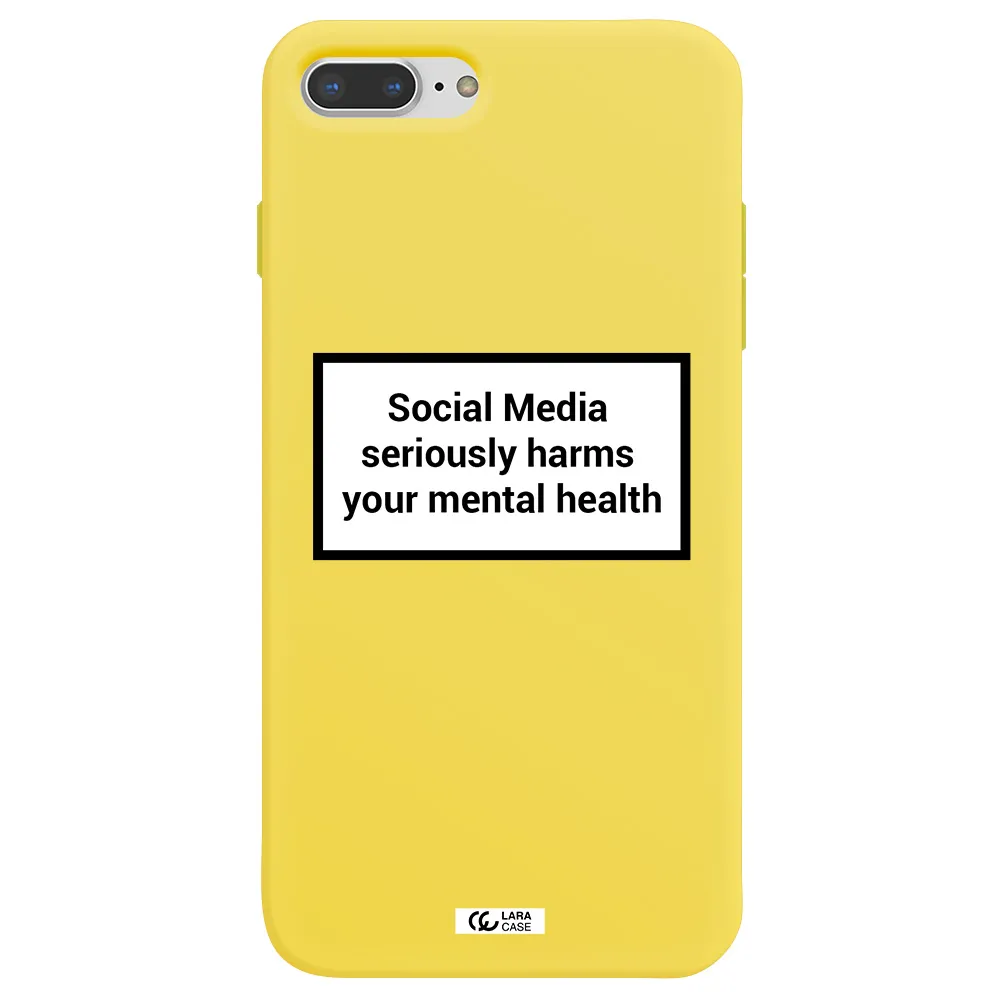 Social Media Harms Apple iPhone 7 plus Silicone canary yellow Case