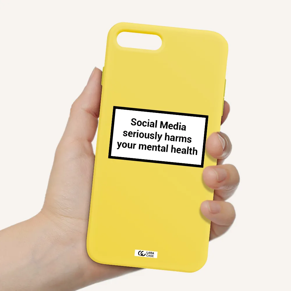 Social Media Harms Apple iPhone 7 plus Silicone canary yellow Case