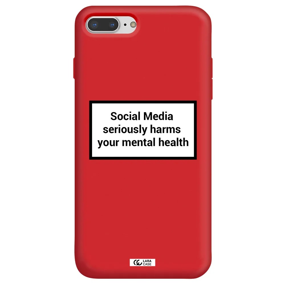 Social Media Harms Apple iPhone 7 plus Silicone Imperial Red Case