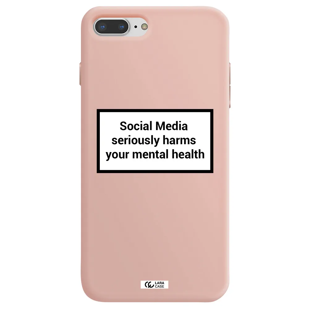 Social Media Harms Apple iPhone 7 plus Silicone pastel pink Case