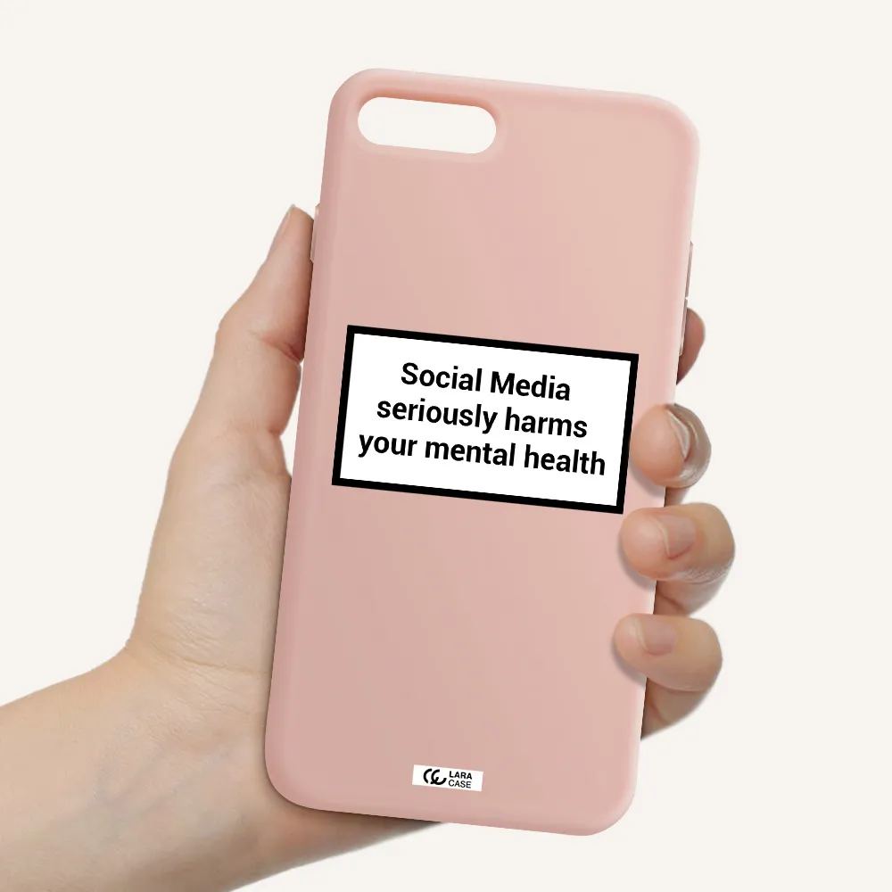 Social Media Harms Apple iPhone 7 plus Silicone pastel pink Case