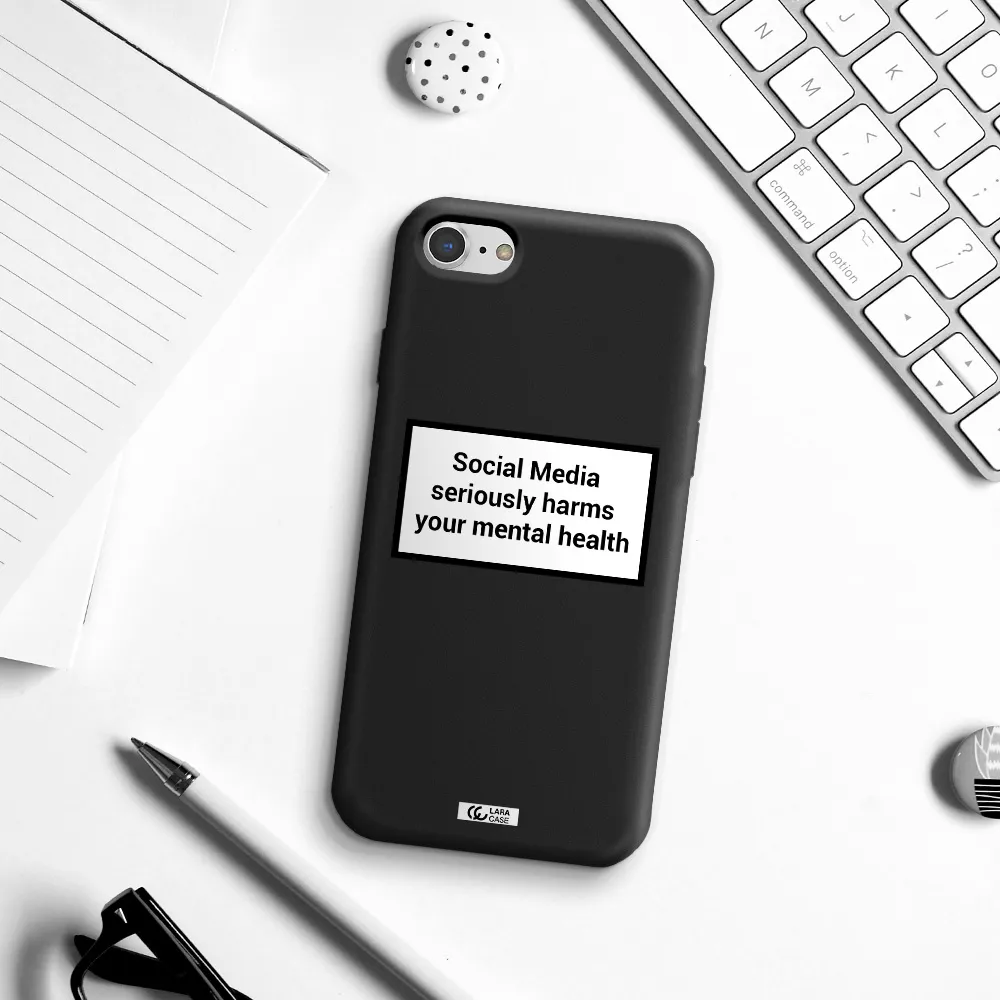Social Media Harms Apple iPhone 7 Silicone black Case