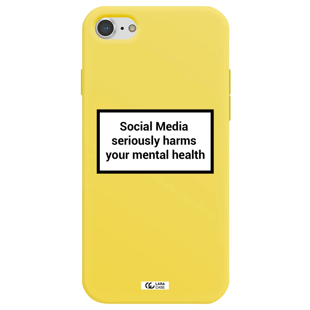 Social Media Harms Apple iPhone 7 Silicone canary yellow Case
