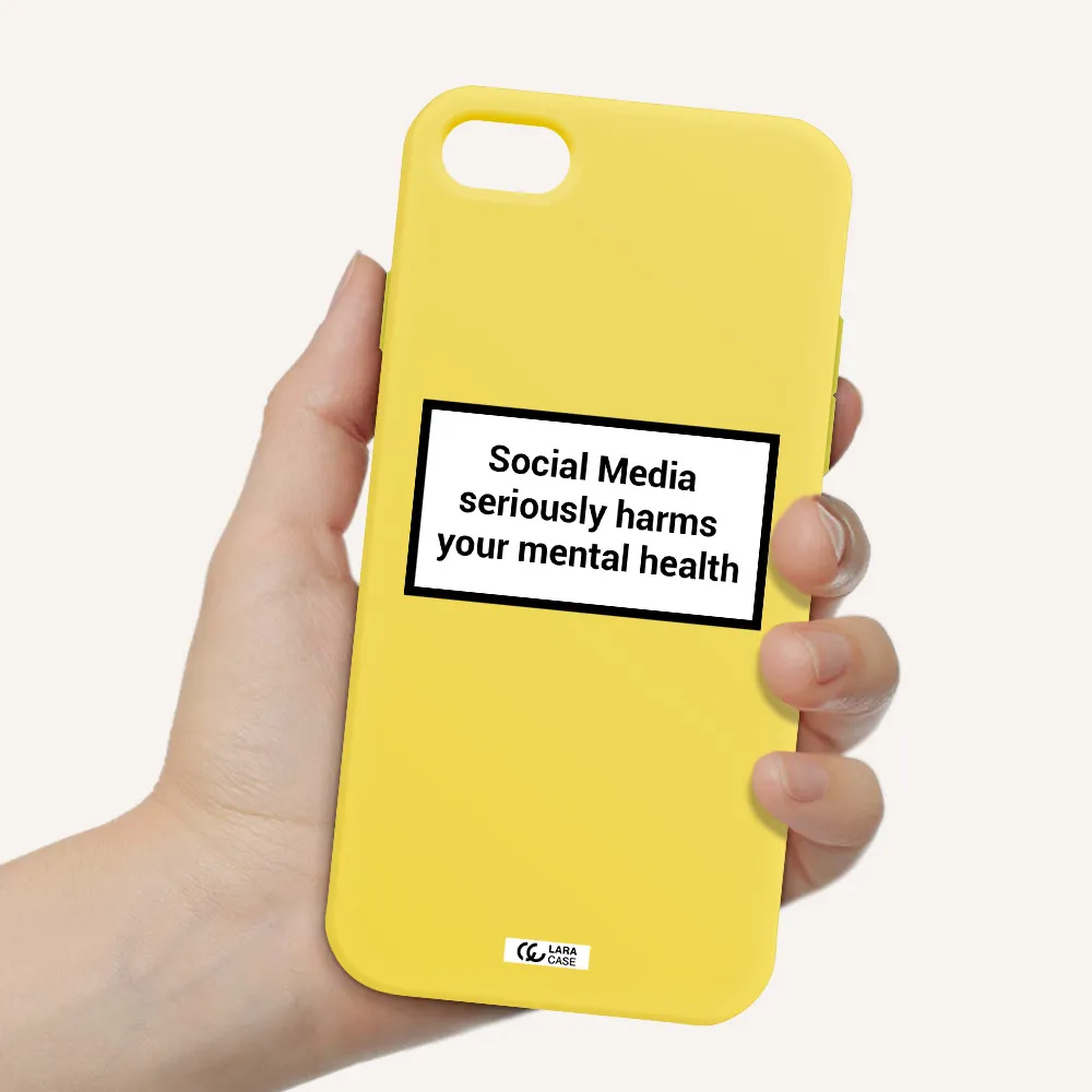Social Media Harms Apple iPhone 7 Silicone canary yellow Case