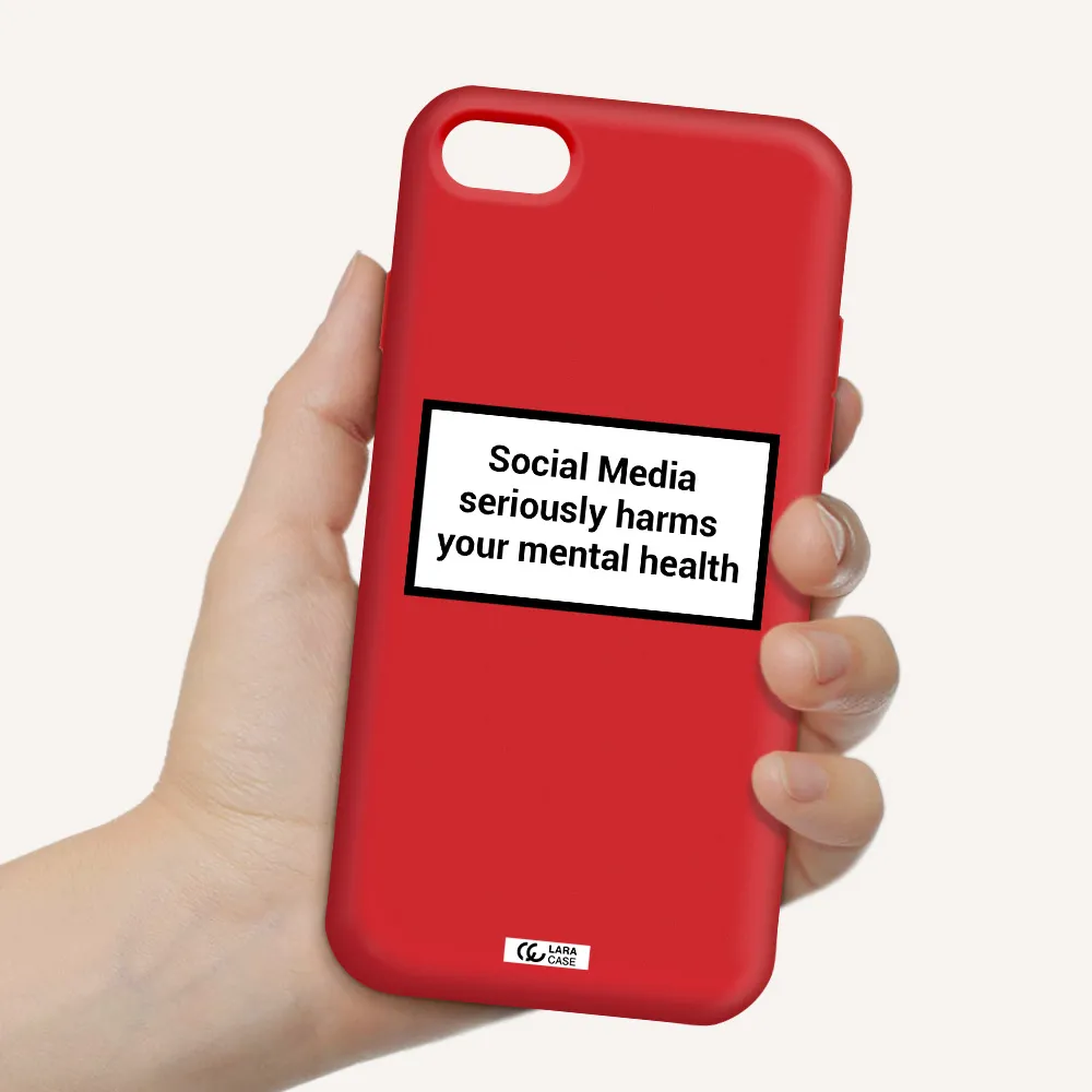 Social Media Harms Apple iPhone 7 Silicone Imperial Red Case