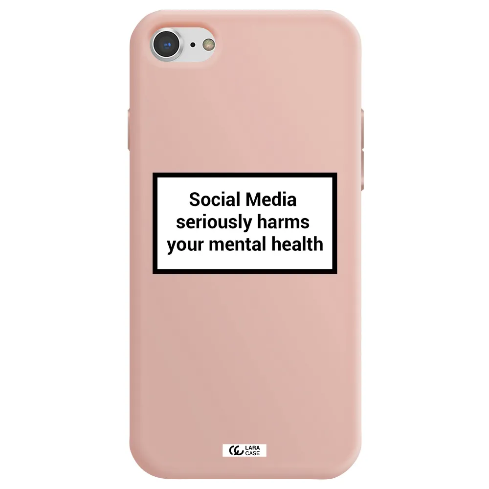 Social Media Harms Apple iPhone 7 Silicone pastel pink Case