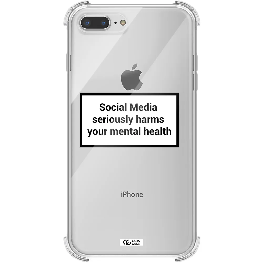 Social Media Harms Apple iPhone 8 plus Clear PC Case