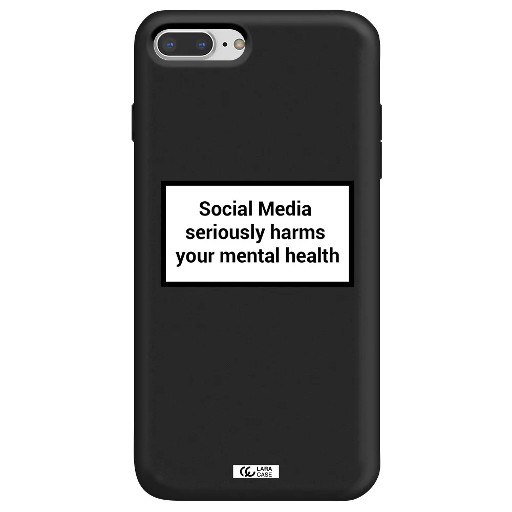 Social Media Harms Apple iPhone 8 plus Silicone black Case