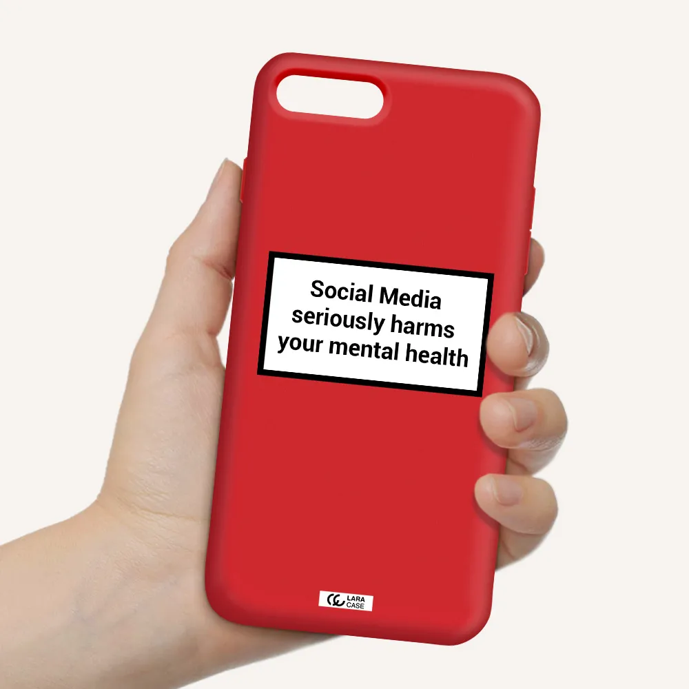 Social Media Harms Apple iPhone 8 plus Silicone Imperial Red Case