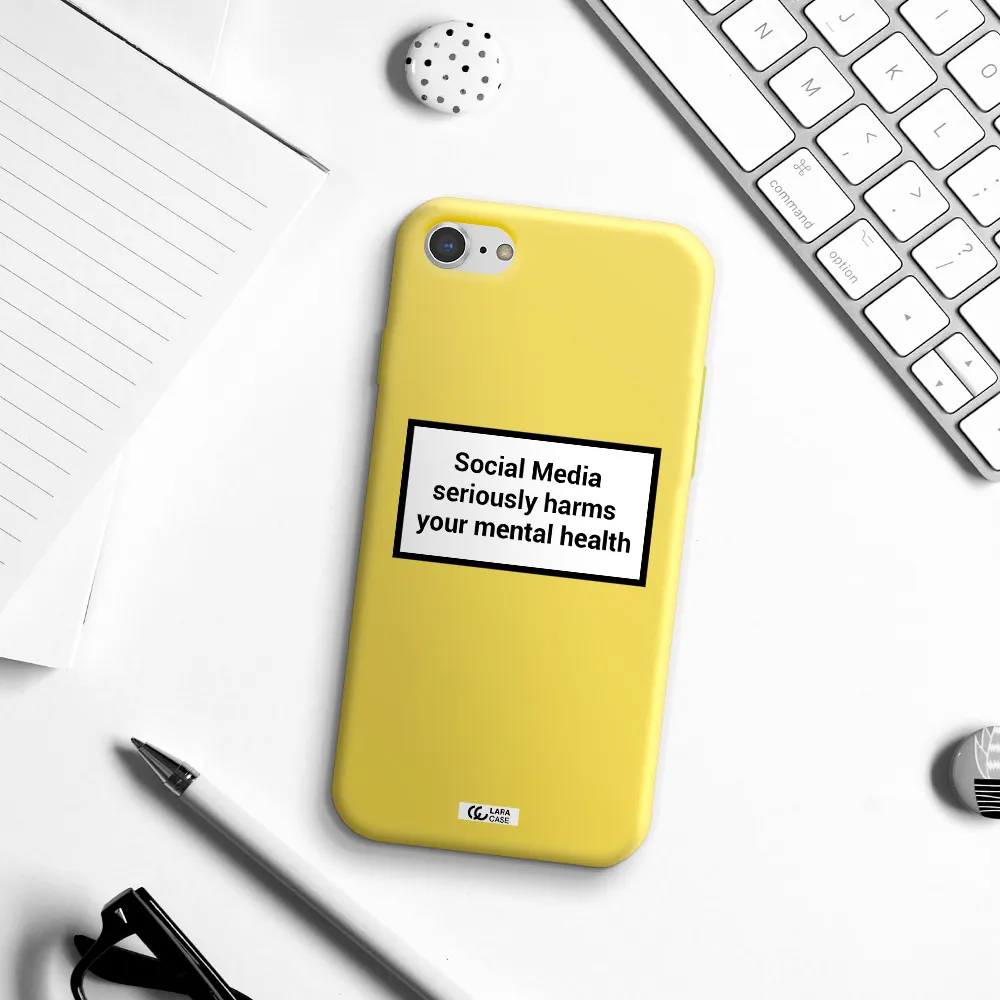 Social Media Harms Apple iPhone 8 Silicone canary yellow Case