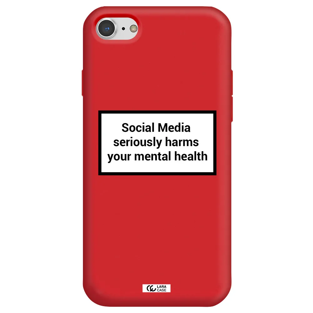 Social Media Harms Apple iPhone 8 Silicone Imperial Red Case