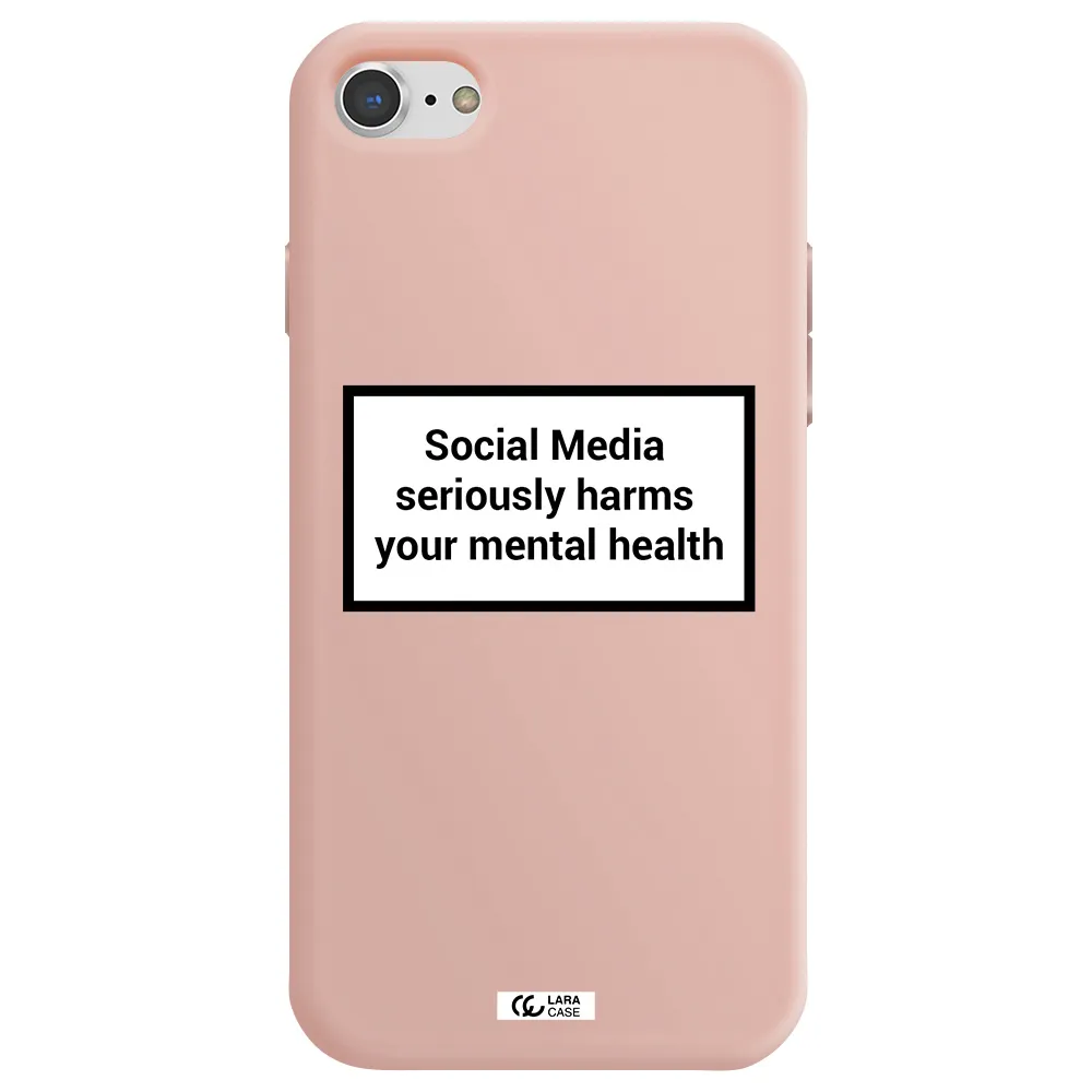 Social Media Harms Apple iPhone 8 Silicone pastel pink Case