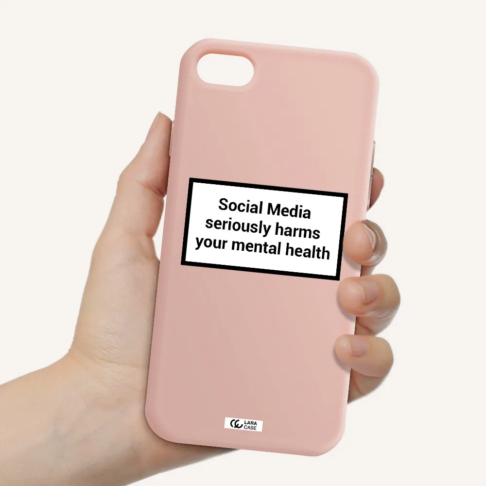 Social Media Harms Apple iPhone 8 Silicone pastel pink Case