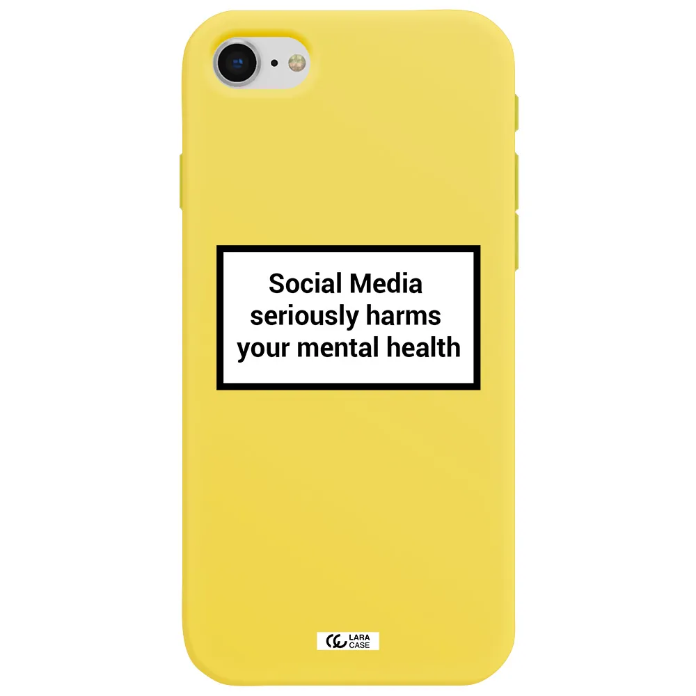 Social Media Harms Apple iPhone se 2020 Silicone canary yellow Case