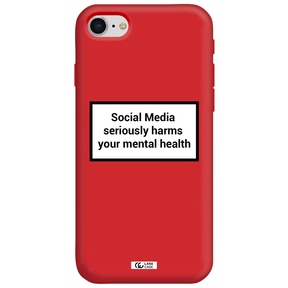 Social Media Harms Apple iPhone se 2020 Silicone Imperial Red Case