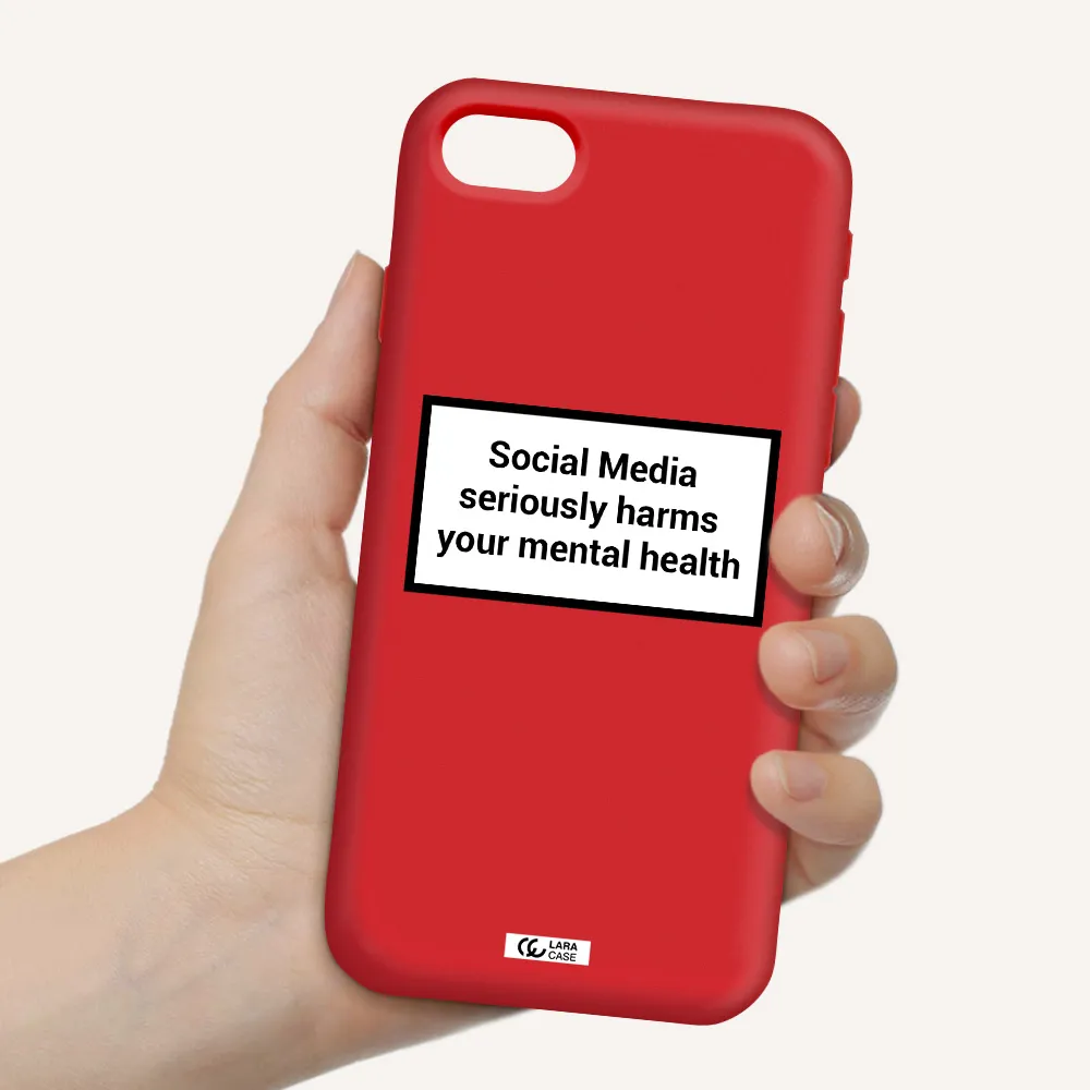 Social Media Harms Apple iPhone se 2020 Silicone Imperial Red Case