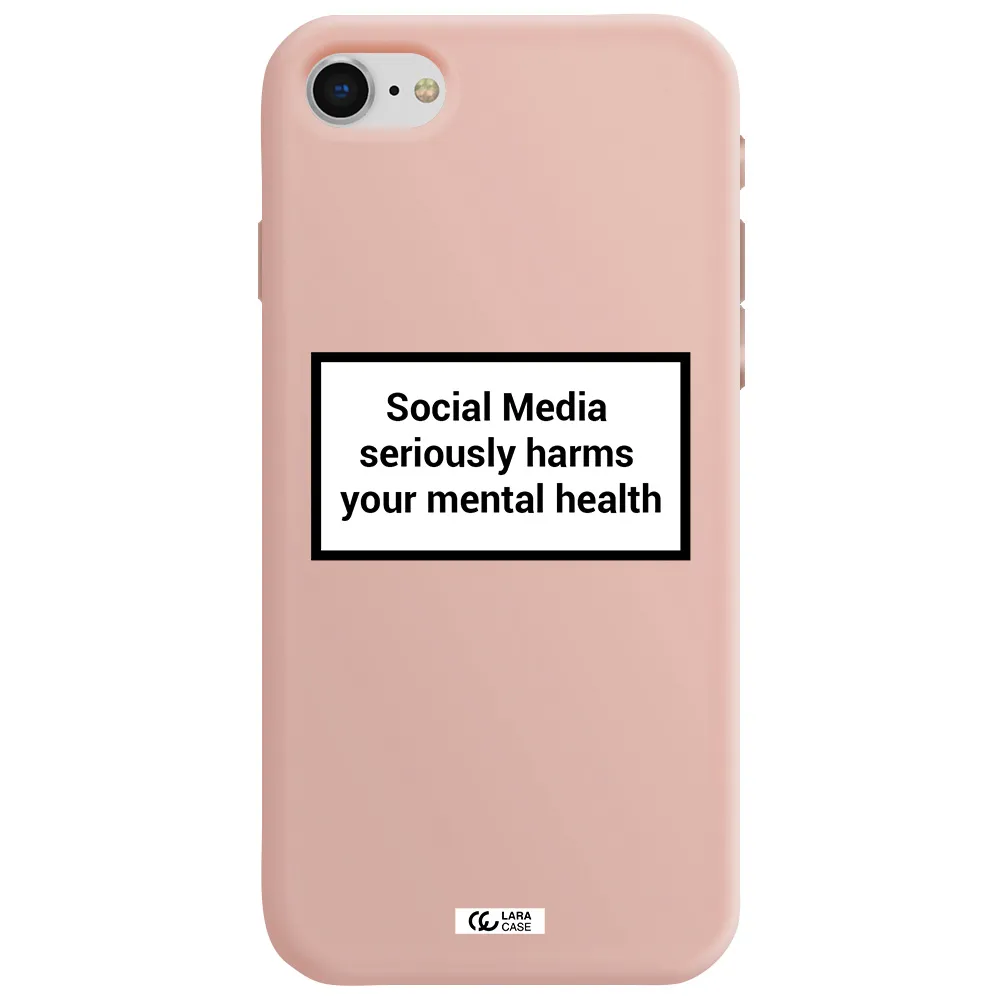 Social Media Harms Apple iPhone se 2020 Silicone pastel pink Case