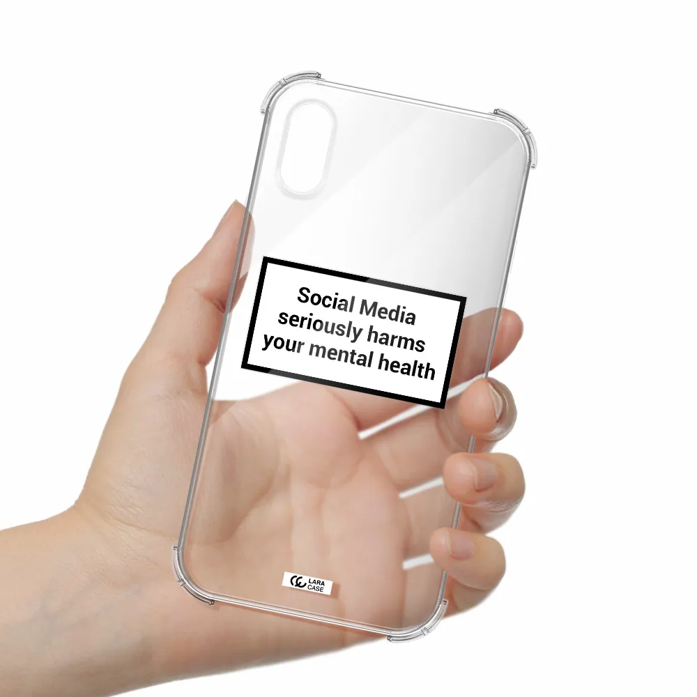 Social Media Harms Apple iPhone X Clear PC Case