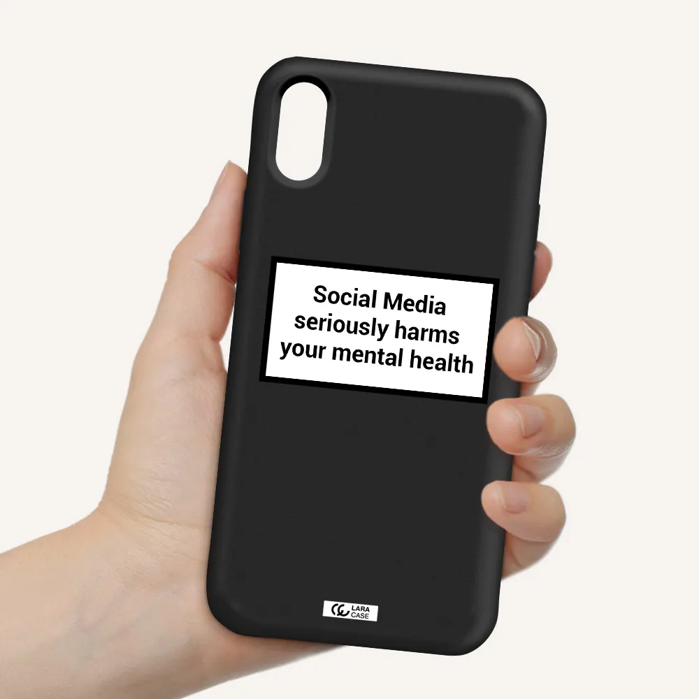 Social Media Harms Apple iPhone X Silicone black Case