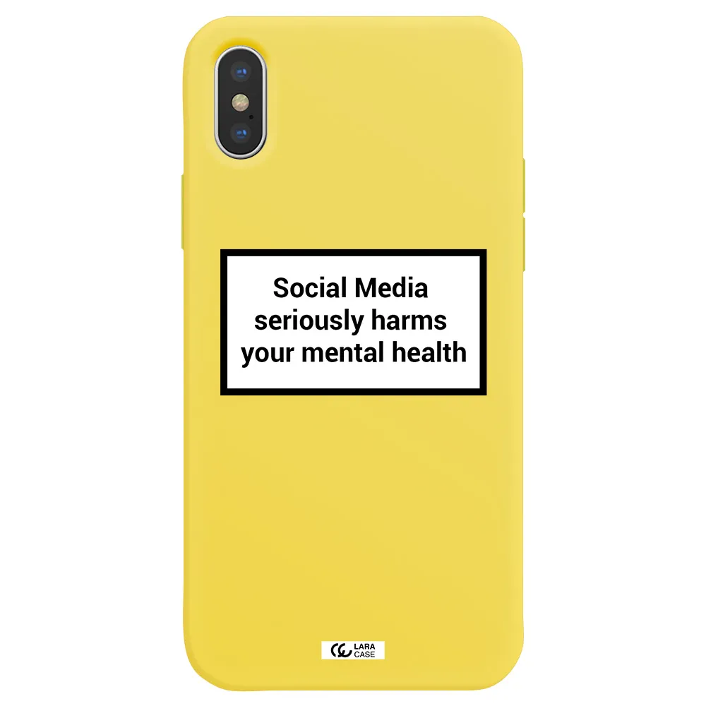 Social Media Harms Apple iPhone X Silicone canary yellow Case