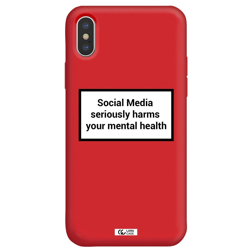 Social Media Harms Apple iPhone X Silicone Imperial Red Case