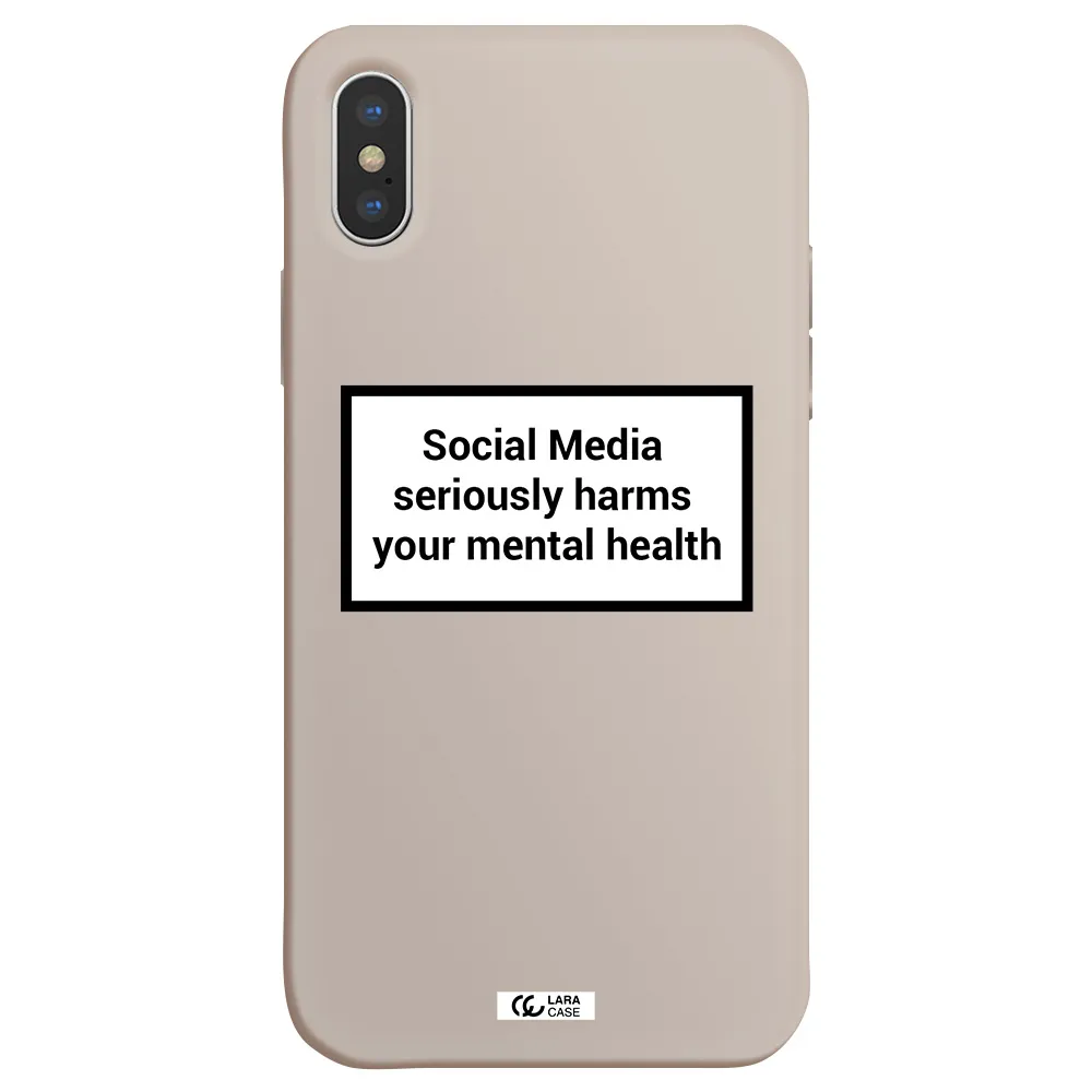 Social Media Harms Apple iPhone X Silicone Stone Case