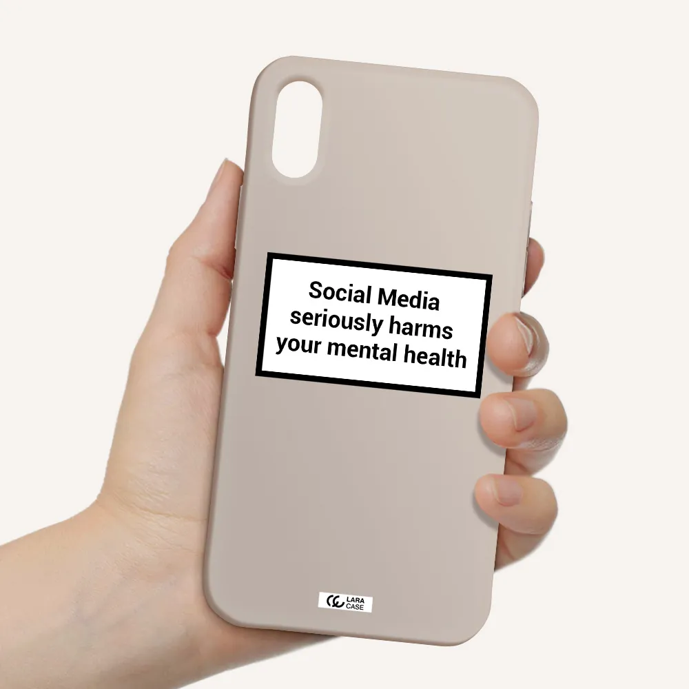 Social Media Harms Apple iPhone X Silicone Stone Case