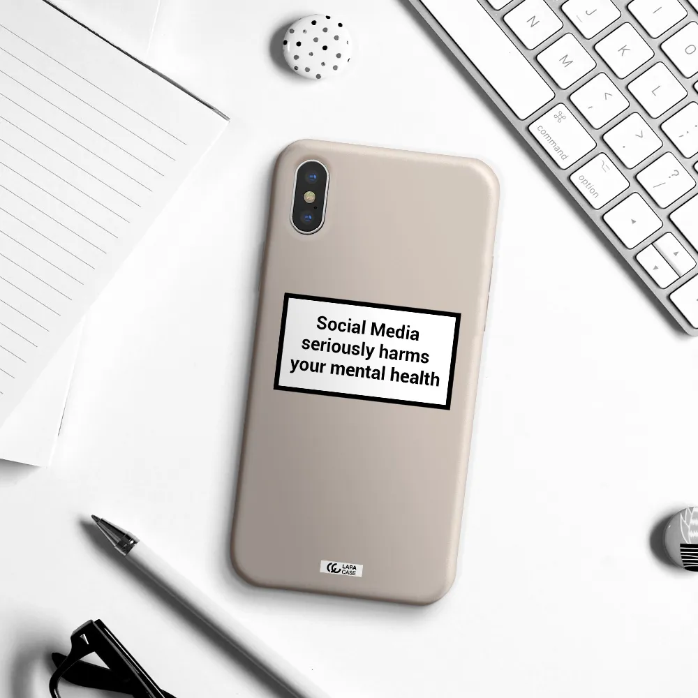 Social Media Harms Apple iPhone X Silicone Stone Case