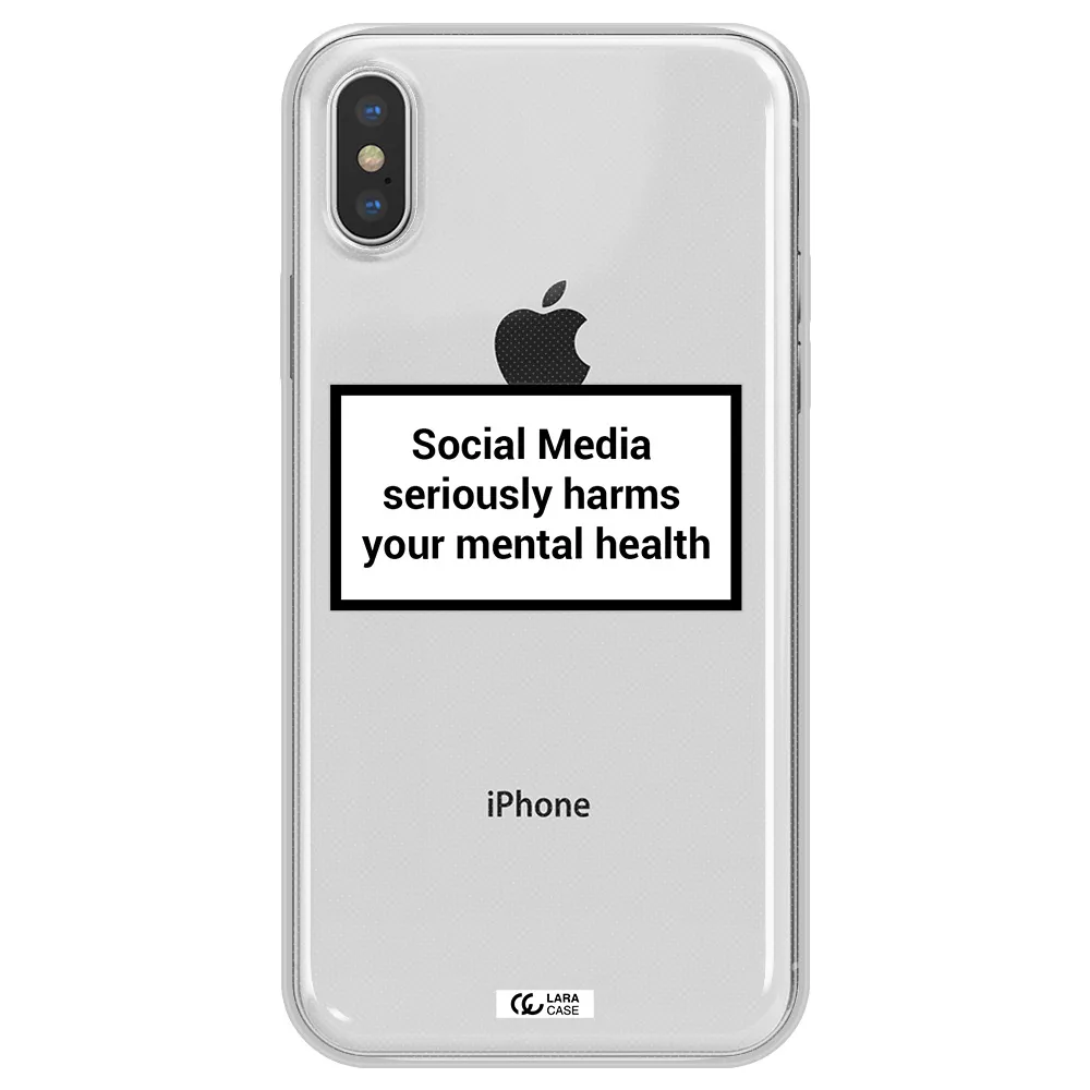 Social Media Harms Apple iPhone XS Clear TPU Case