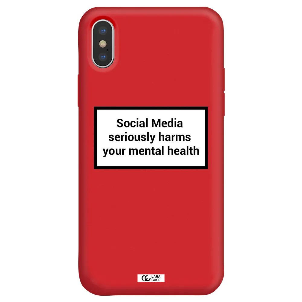 Social Media Harms Apple iPhone XS Silicone Imperial Red Case