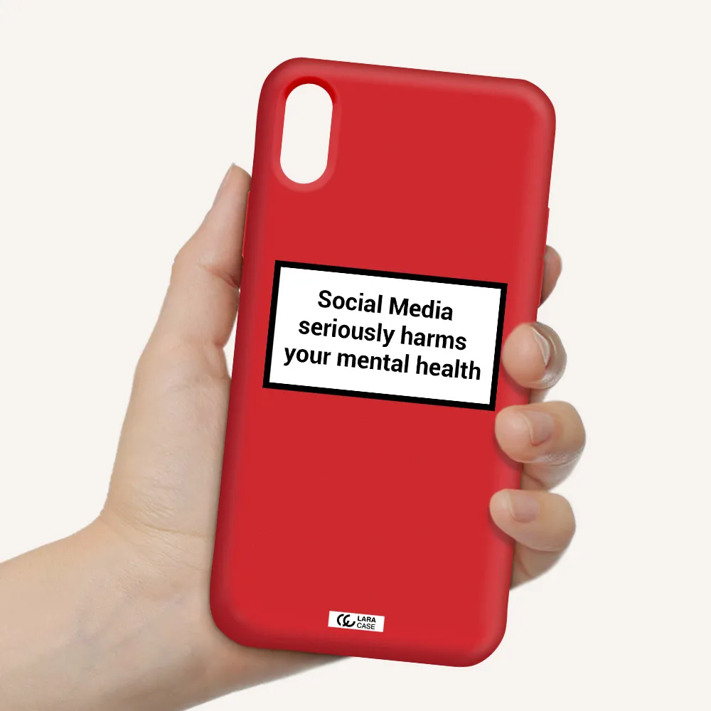 Social Media Harms Apple iPhone XS Silicone Imperial Red Case
