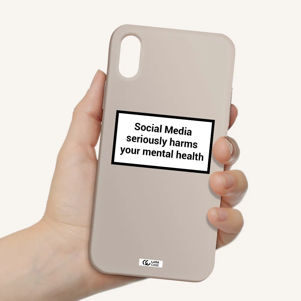 Social Media Harms Apple iPhone XS Silicone Stone Case