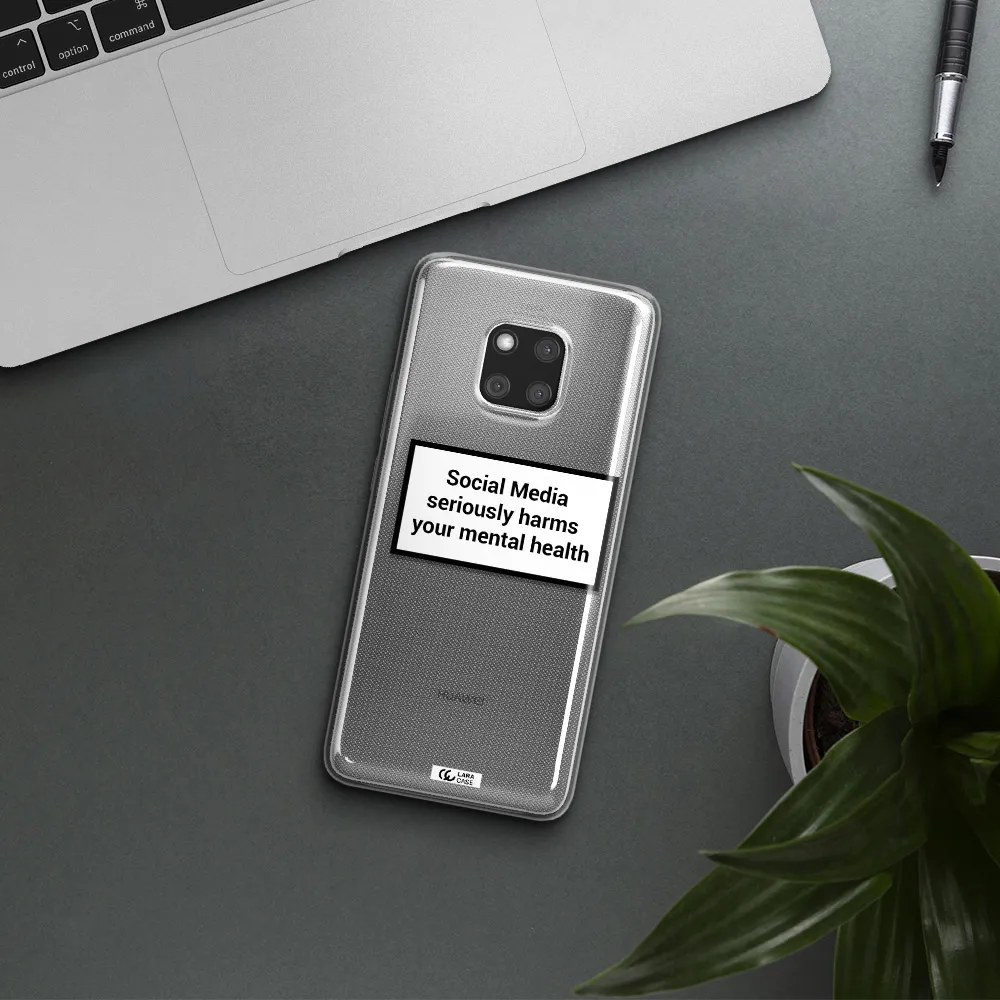 Social Media Harms Huawei Mate 20 Pro Clear TPU Case