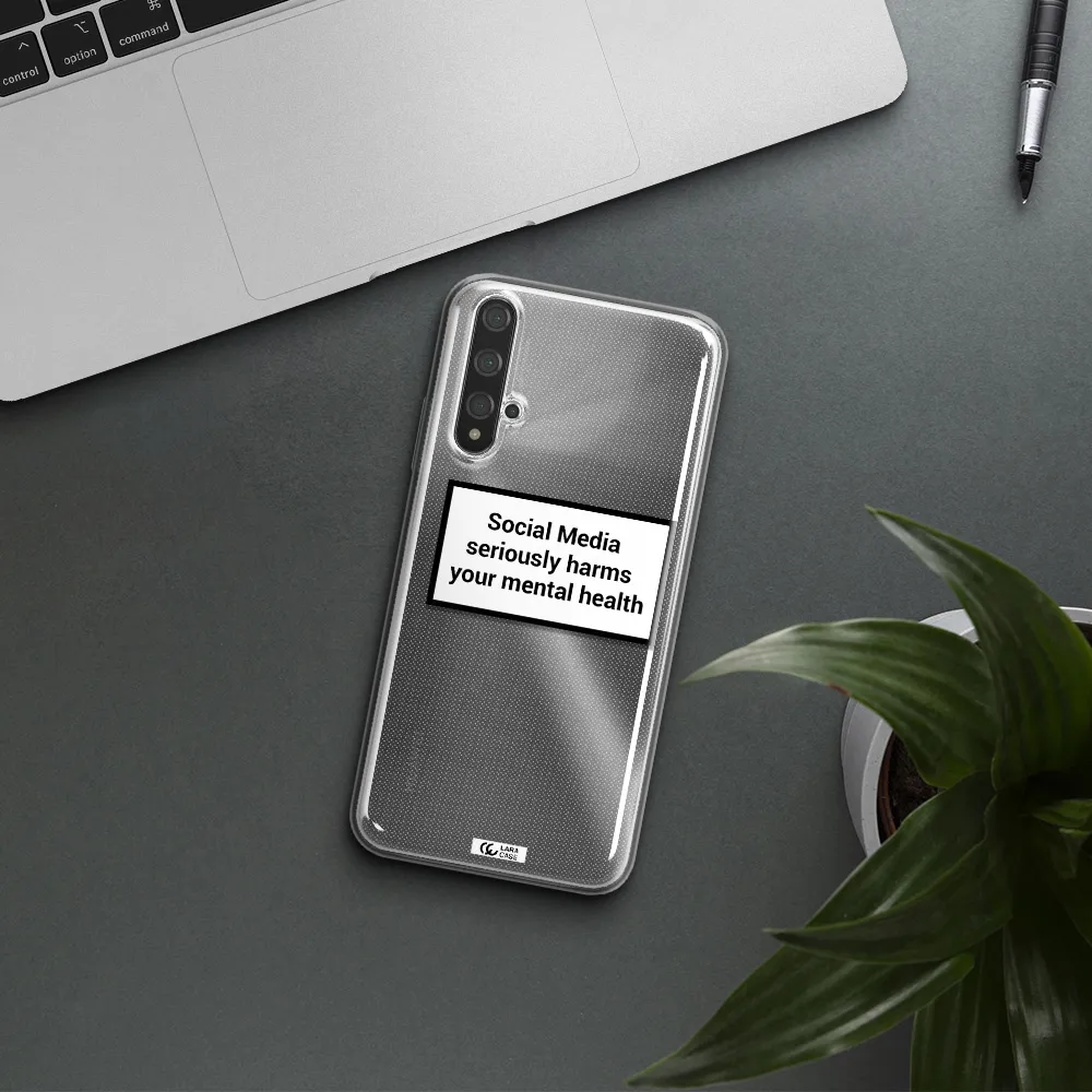 Social Media Harms Huawei Nova 5t Clear TPU Case