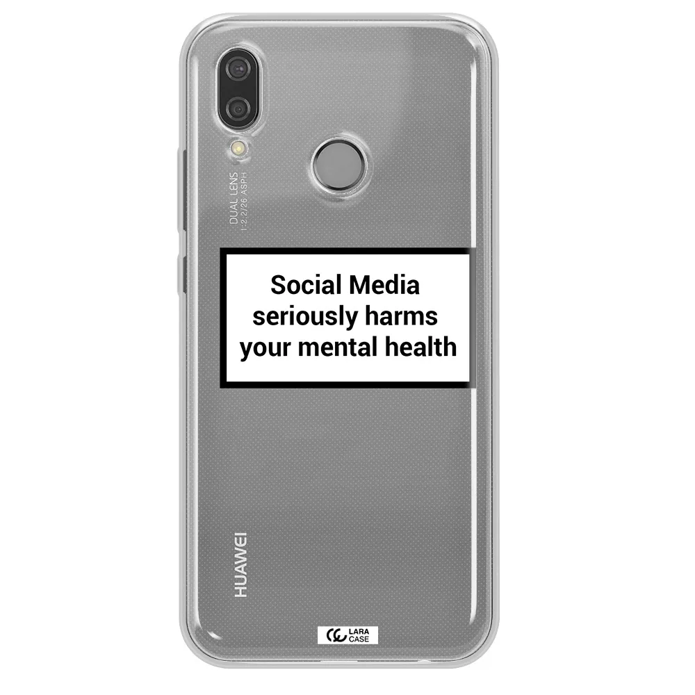 Social Media Harms Huawei P20 Lite Clear TPU Case