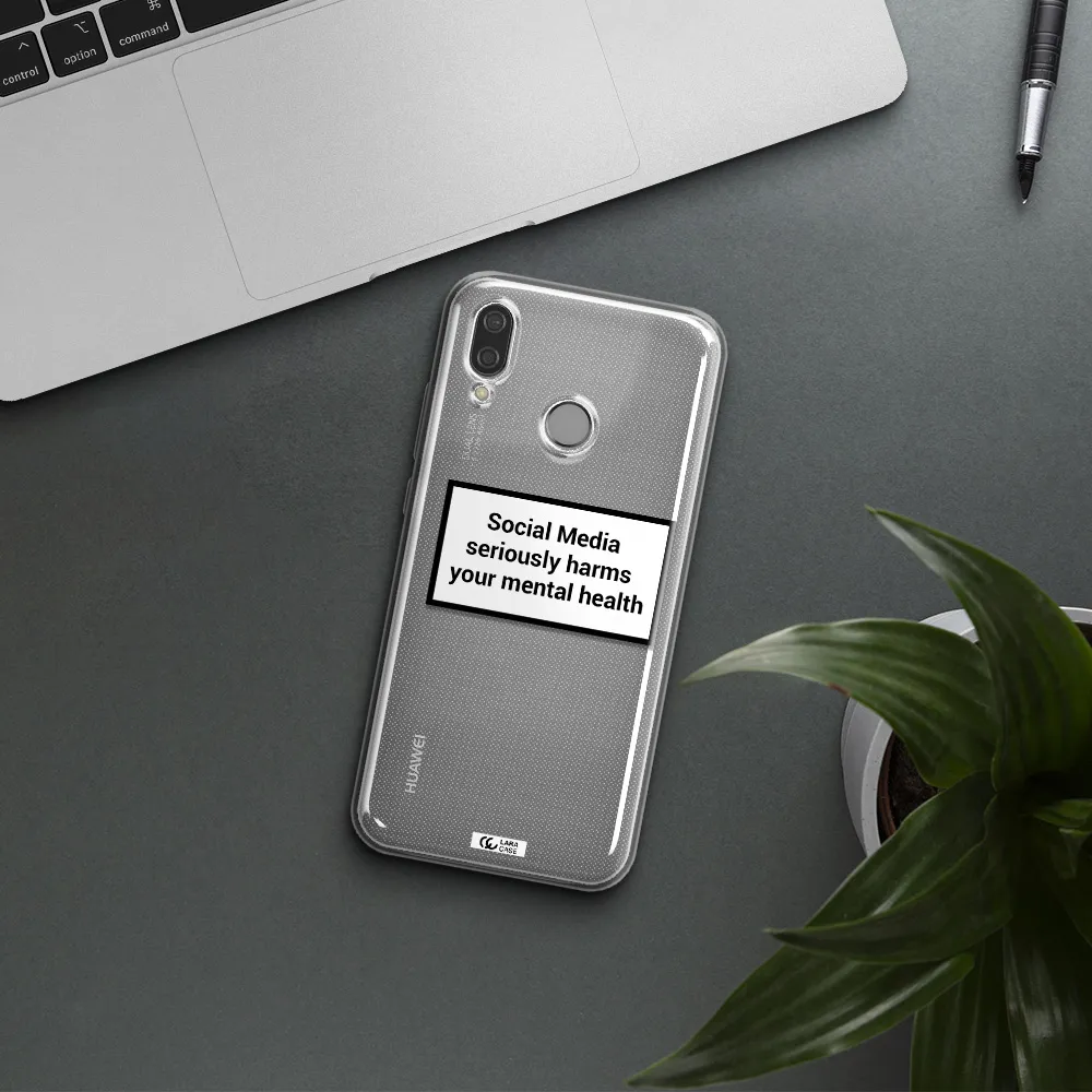 Social Media Harms Huawei P20 Lite Clear TPU Case