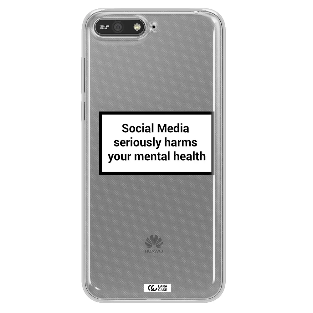 Social Media Harms Huawei Y6 2018 Clear TPU Case