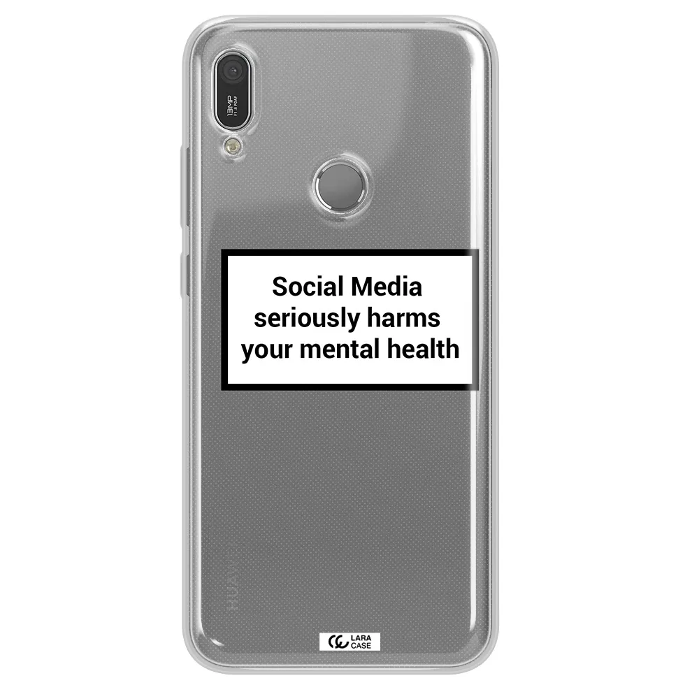 Social Media Harms Huawei Y6 2019 Clear TPU Case