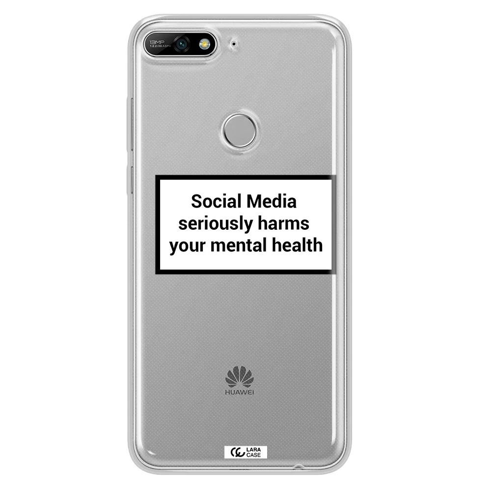 Social Media Harms Huawei Y7 2018 Clear TPU Case