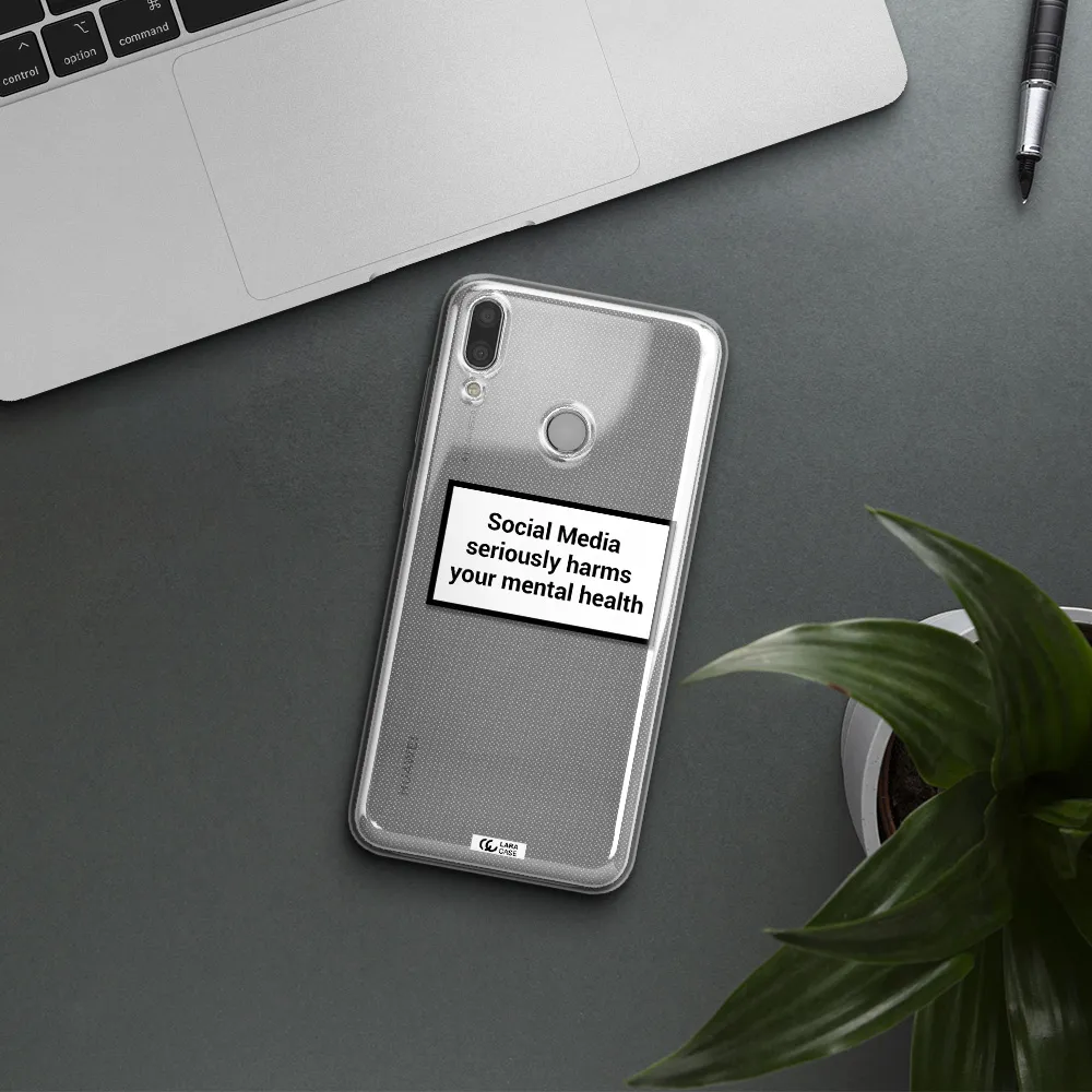 Social Media Harms Huawei Y7 2019 Clear TPU Case