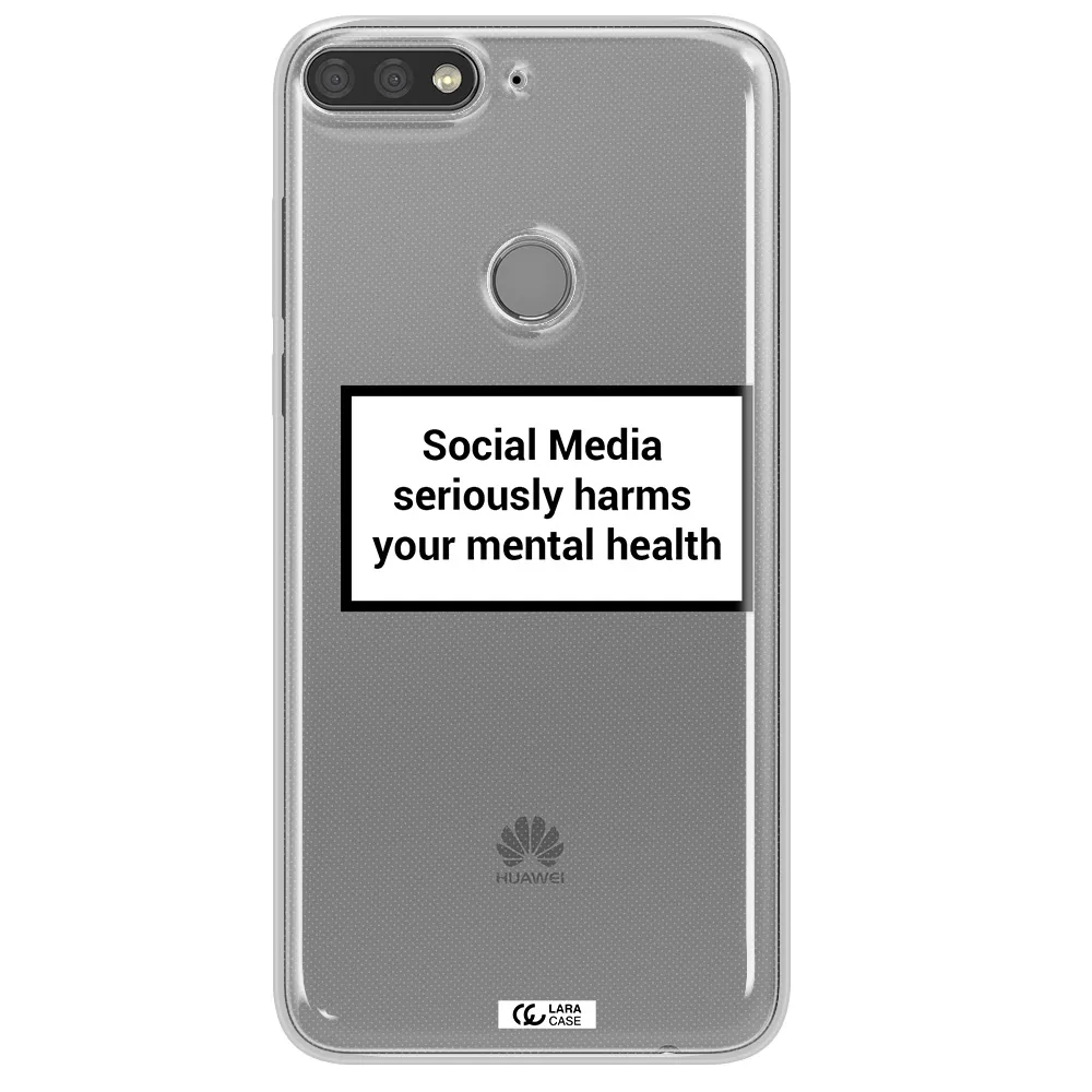 Social Media Harms Huawei Y7 Prime 2018 Clear TPU Case