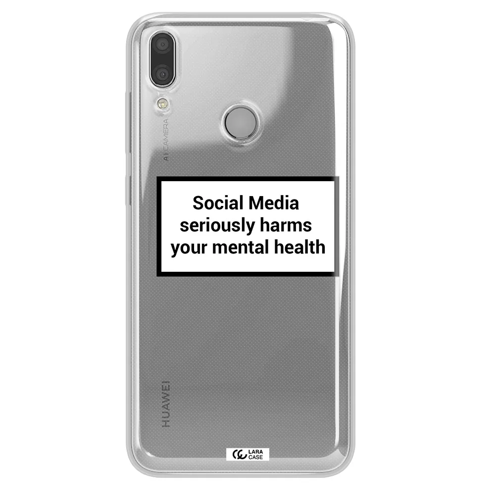 Social Media Harms Huawei Y9 2019 Clear TPU Case