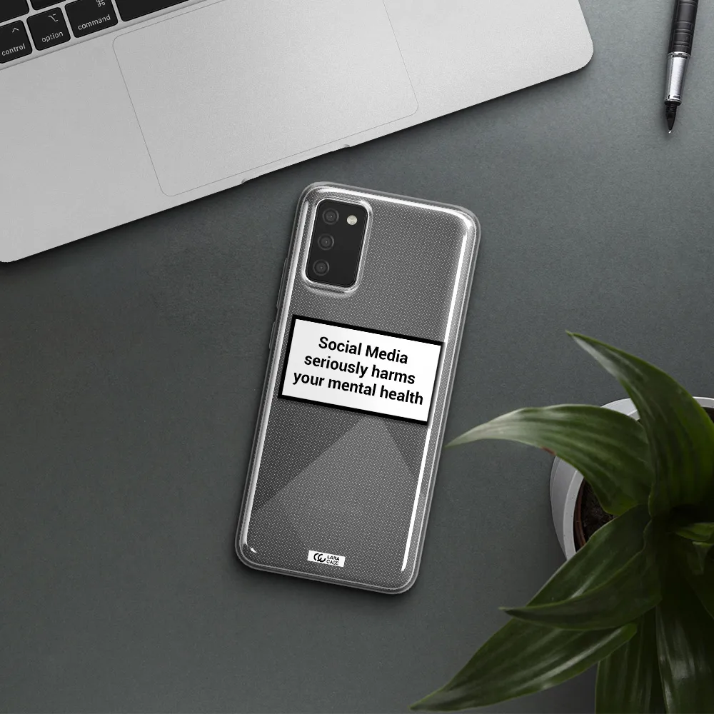 Social Media Harms Samsung A02S Clear TPU Case