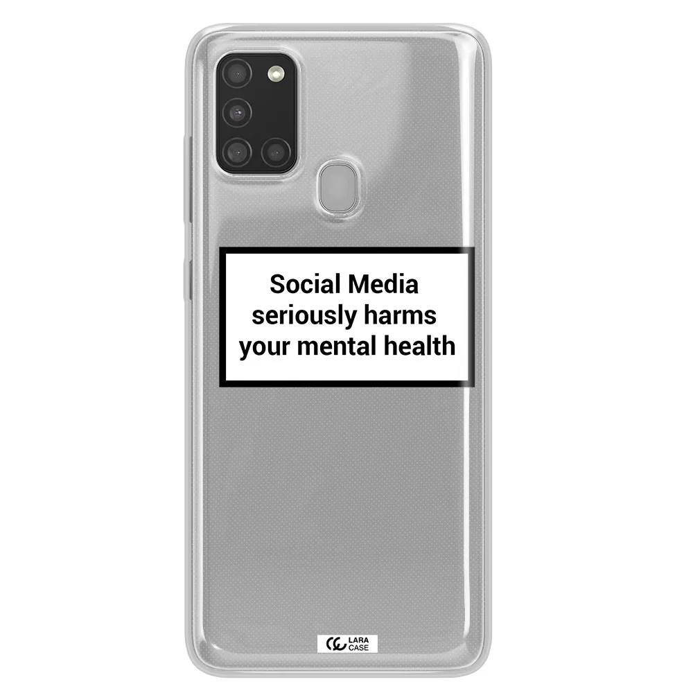 Social Media Harms Samsung A21S Clear TPU Case