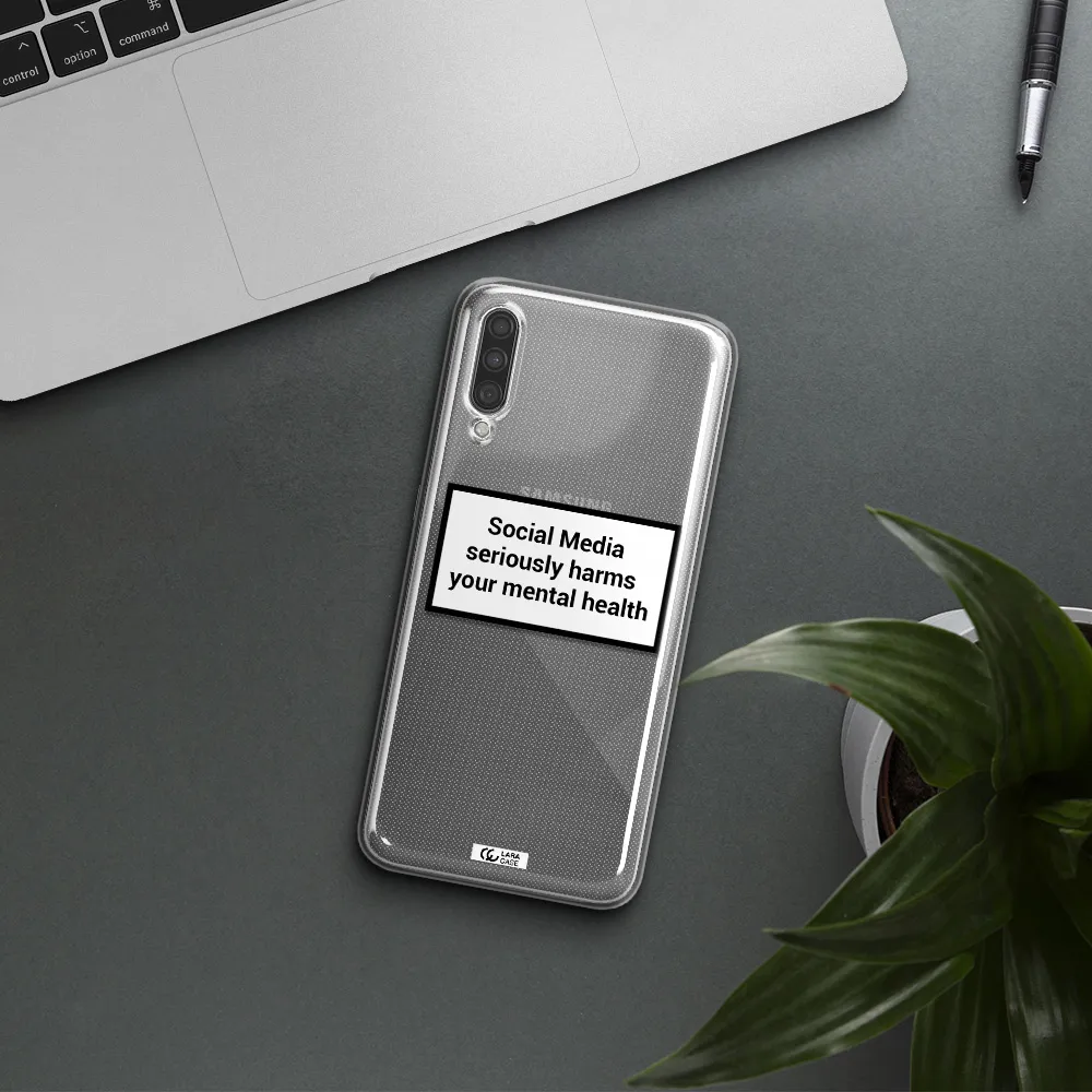 Social Media Harms Samsung A30S Clear TPU Case