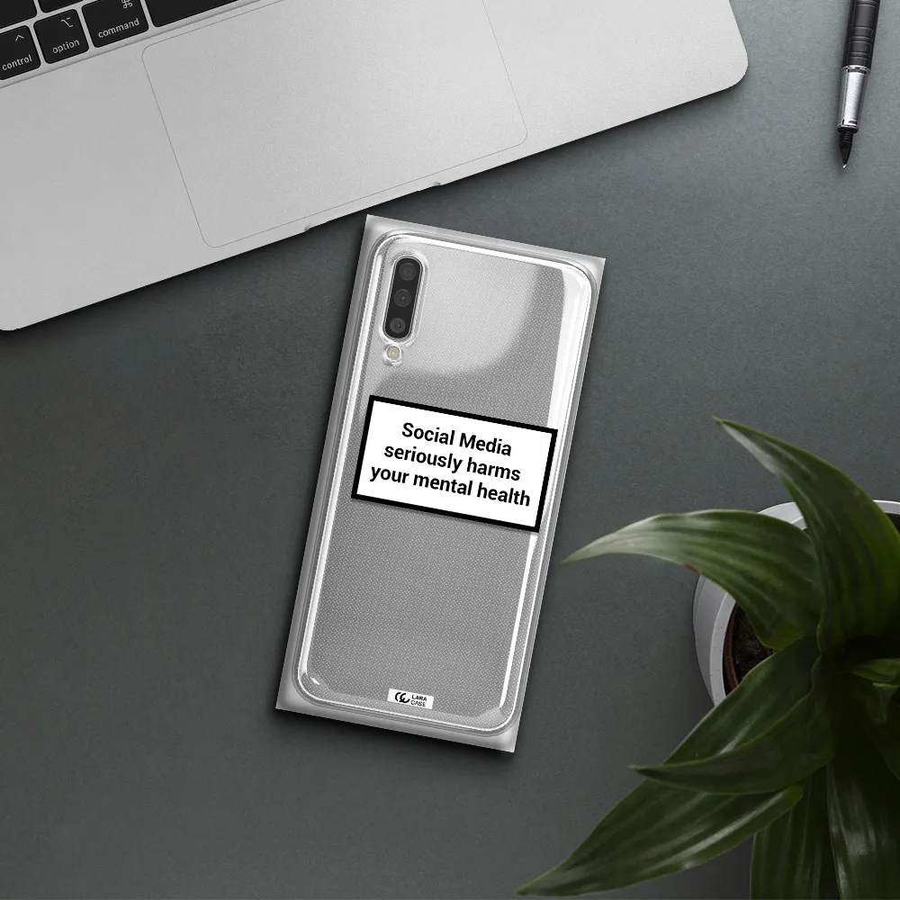 Social Media Harms Samsung A50S Clear Tpu Case