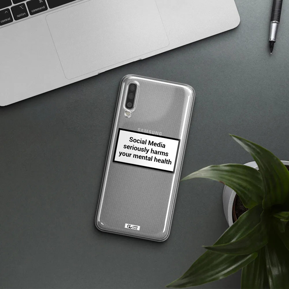 Social Media Harms Samsung A70S Clear Tpu Case
