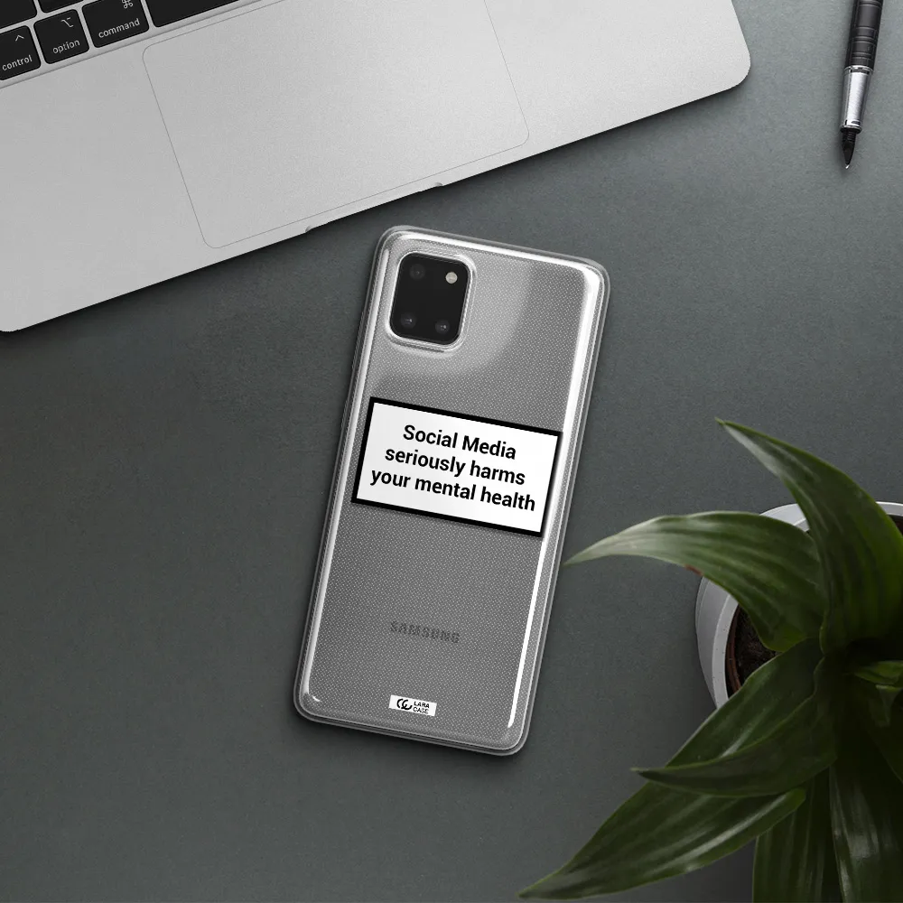 Social Media Harms Samsung Note 10 Lite Clear TPU Case