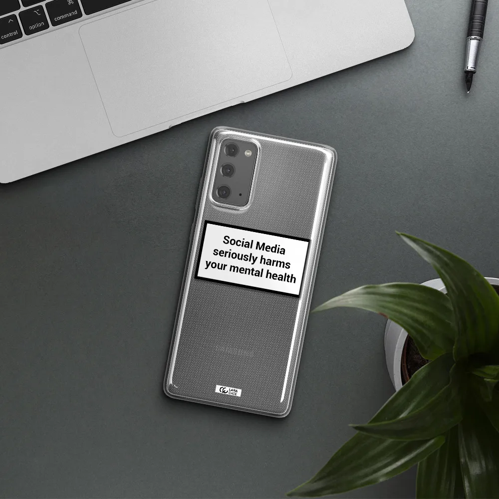 Social Media Harms Samsung Note 20 Clear TPU Case